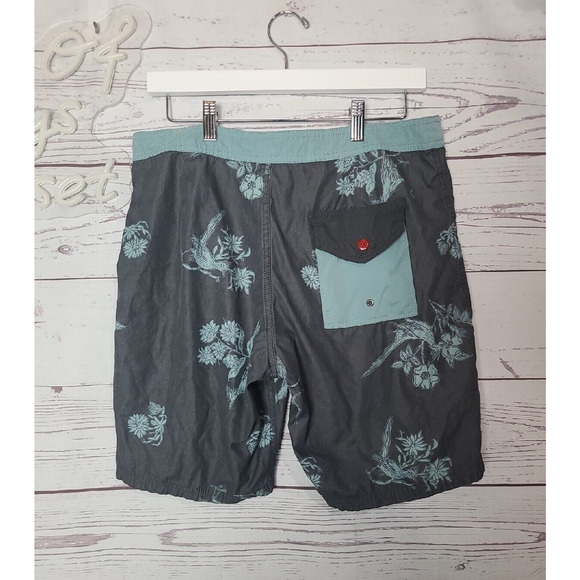 Katin USA Black Birds AOP Print Surfing Board Shorts Men's Size 33 - Picture 2 of 4